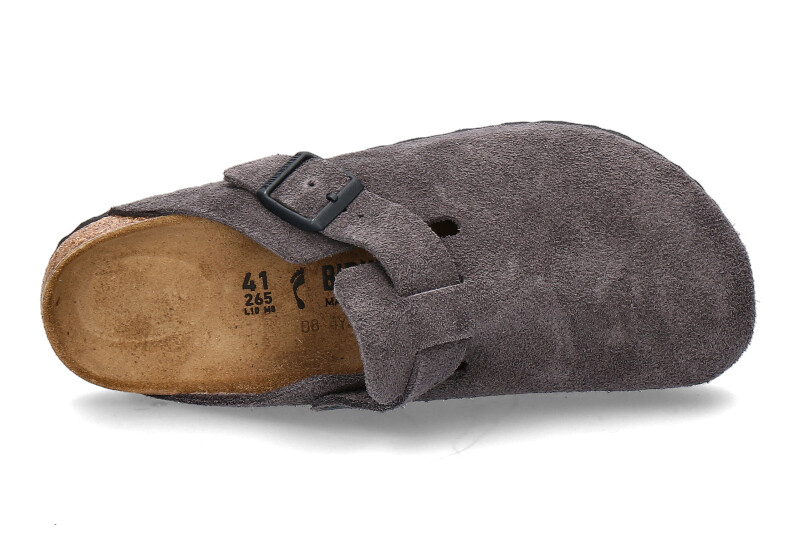 Birkenstock Clogs BOSTON SCHMAL VELOURS BS velvet grey dunkelgrau