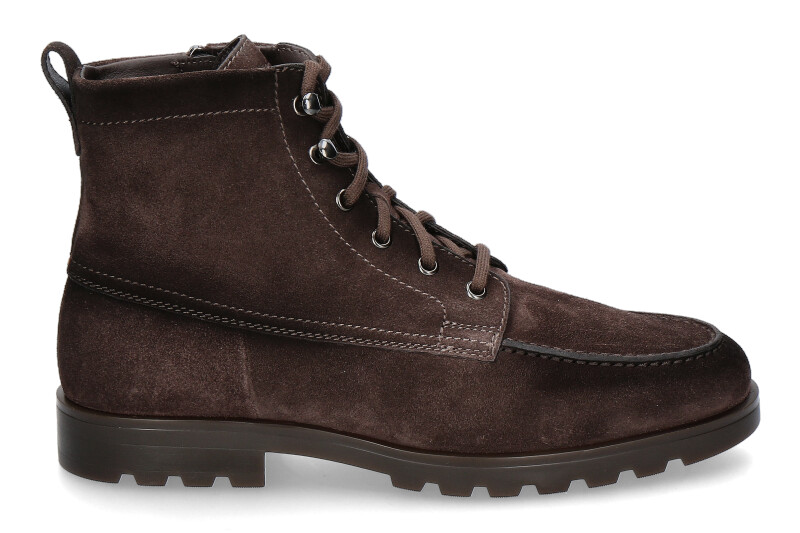 Santoni Herren- Stiefelette gefüttert FLAIR-F VELOURSLEDER- dark brown/dunkelbraun