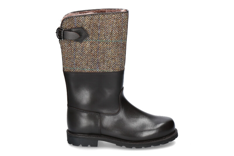 Ludwig Reiter Herren- Stiefel gefüttert MARONIBRATER JUCHTENLEDER/TWEED- mocca/olivgrün