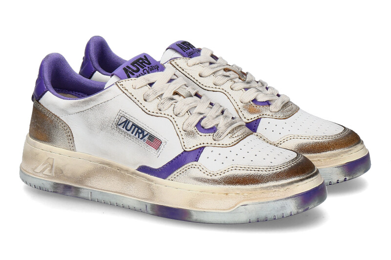Autry Sneaker SUPER VINTAGE LEATHER NF06- white/purple/platinum