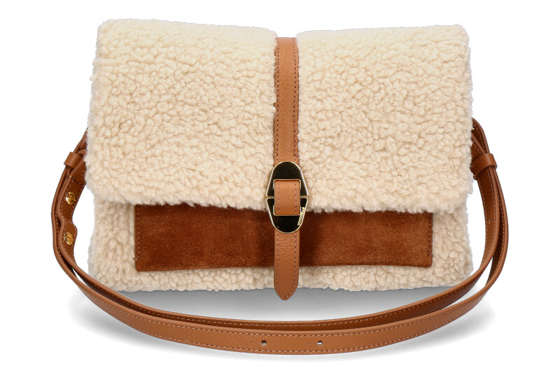 Coccinelle Umhängetasche DORIAN ECO SHEARLING SUEDE LEATHER- natural/cuir