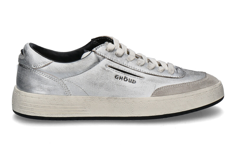 Ghoud Herren- Sneaker LIDO_BR LAMINATED LEATHER- silber/schwarz