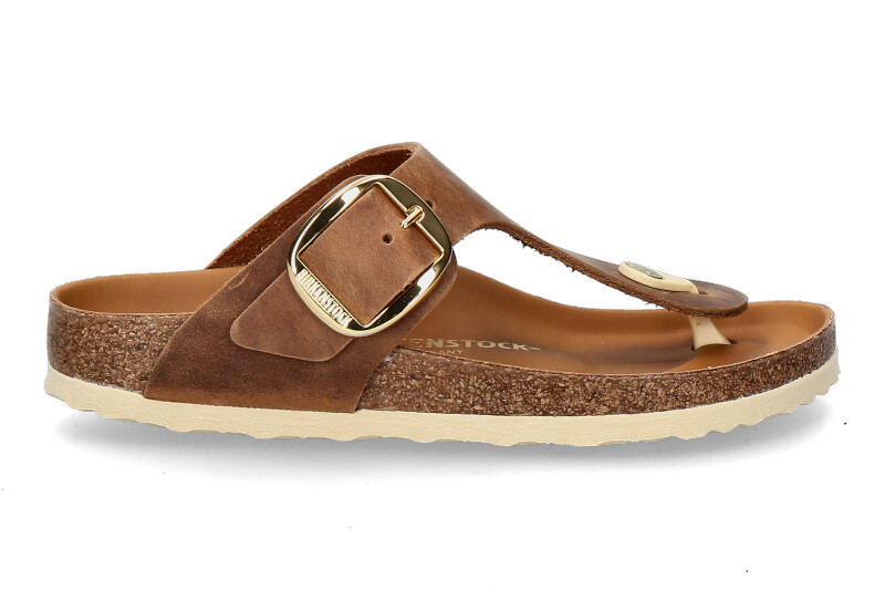 Birkenstock Pantolette GIZEH SCHMAL BIG BUCKLE- cognac