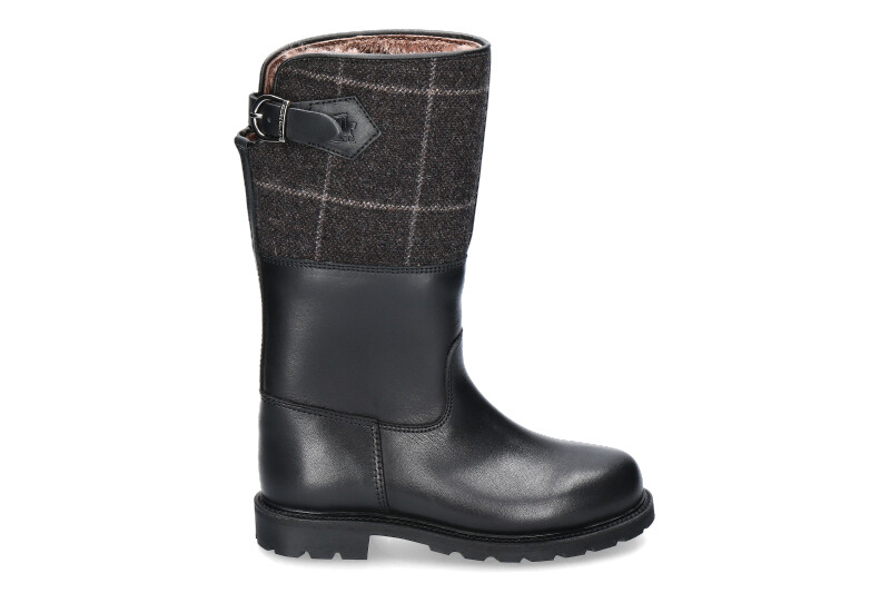 Ludwig Reiter Damen- Stiefel gefüttert MARONIBRATERIN JUCHTENLEDER/TWEED- schwarz/umbra