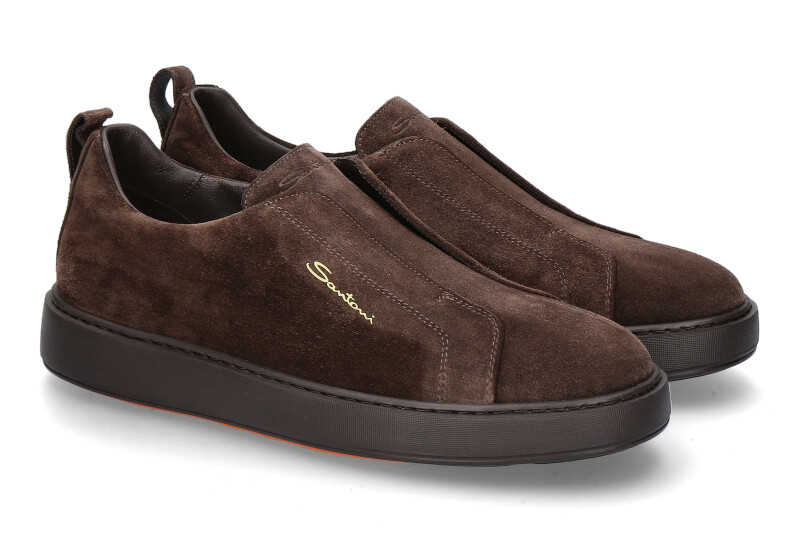 Santoni Herren- Slip- On VICTORY-15 VELOUR- dark brown/dunkelbraun