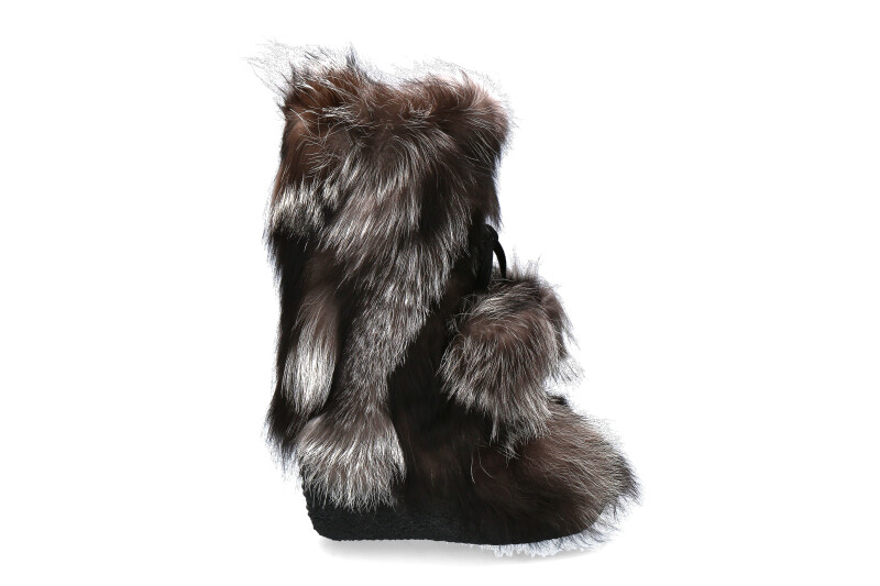 Diavolezza Fellstiefel SILVER FOX POM POM Fuchsfell