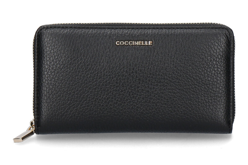 Coccinelle Portemonnaie GRAINED LEATHER METALLIC SOFT- noir/schwarz 