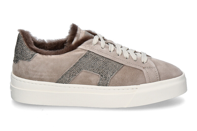 Santoni Damen- Sneaker gefüttert WILDLEDER DBS9- beige