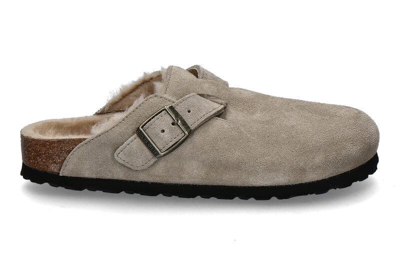 Birkenstock Damen- Clogs SCHMAL BOSTON VL SHEARLING- taupe