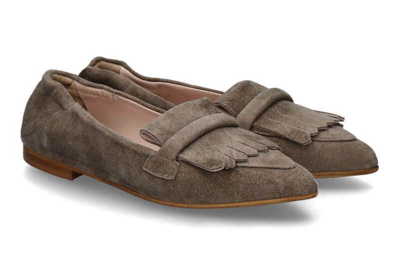 dirndl + bua Damen- Slipper ANTIKBOCK- taupe