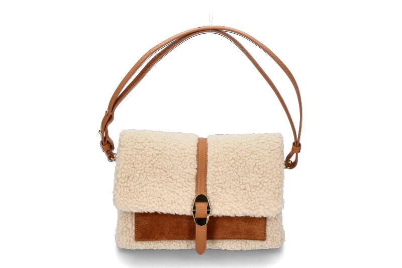 Coccinelle Umhängetasche DORIAN ECO SHEARLING SUEDE LEATHER- natural/cuir