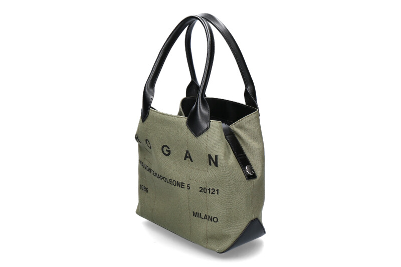 Hogan Umhängetasche SCRIPT CANVAS SHOPPING MEDIA- kaki/schwarz