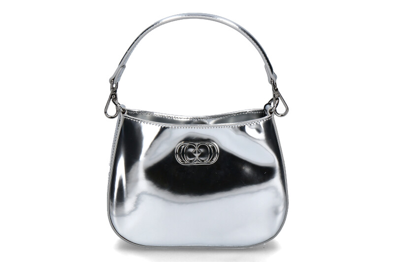 La Carrie Schultertasche SHINY SMALL LEATHER SILVER