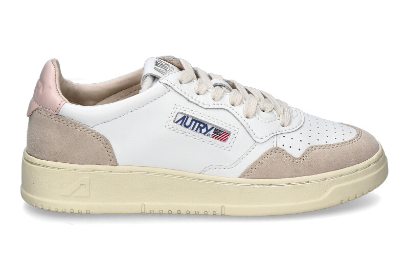 Autry Damen-Sneaker MEDALIST LS37 LEATHER SUEDE- white/powder