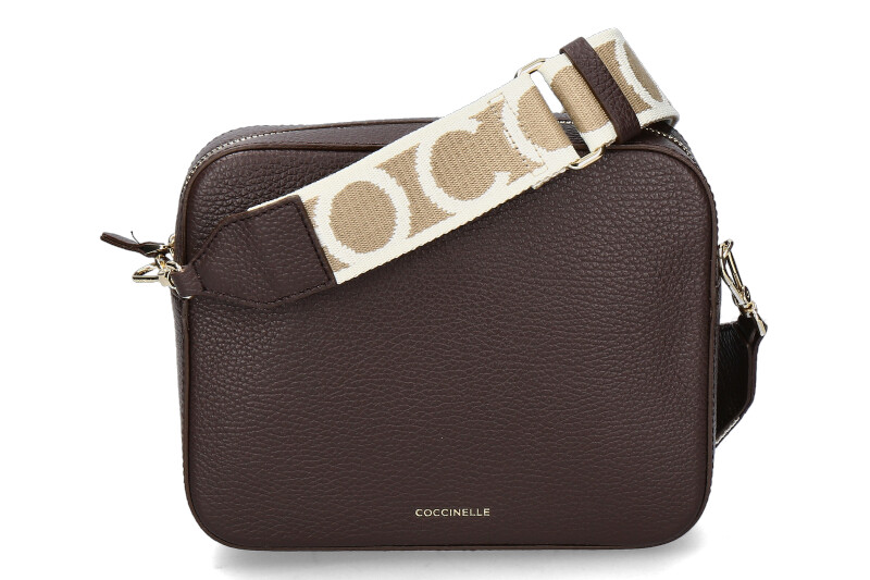 Coccinelle Umhängetasche MINI TEBE GRAINED LEATHER- fondant brown/braun