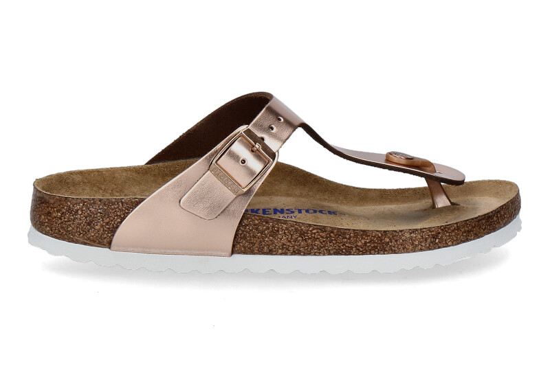 Birkenstock Pantolette GIZEH SCHMAL BS NATURLEDER- metallic copper/roségold