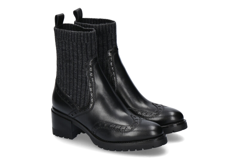 Santoni Stiefelette STRICK BLACK- schwarz