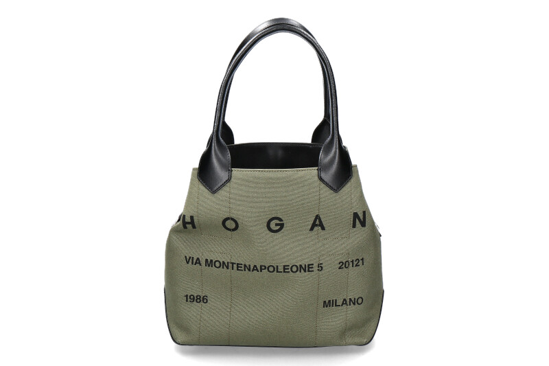 Hogan Umhängetasche SCRIPT CANVAS SHOPPING MEDIA- kaki/schwarz