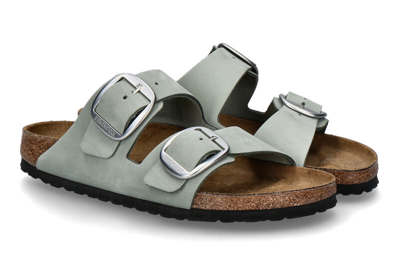 Birkenstock Pantolette ARIZONA BIG BUCKLE NUBUKLEDER- pure sage