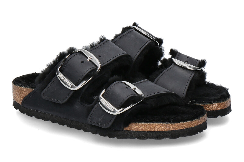 Birkenstock Pantolette ARIZONA BIG BUCKLE SHEARLING black schwarz