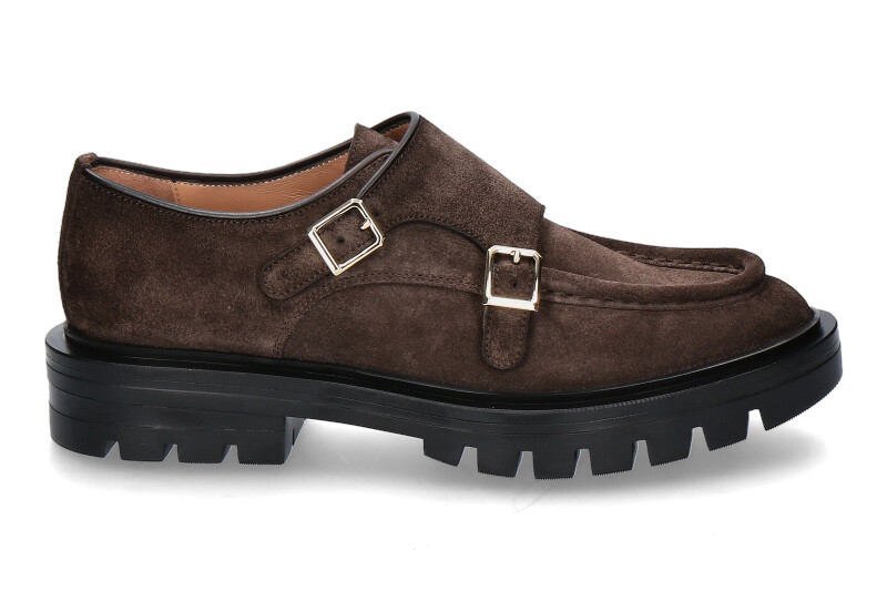 Santoni Damen- Monk FEINT VELOURSLEDER- dark brown/dunkelbraun