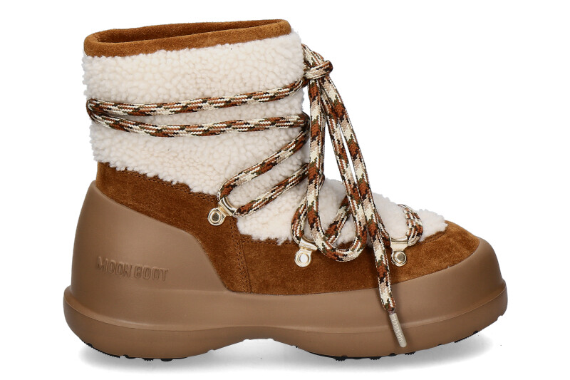 Moon Boot Bootie LUNA SHEARLING SUEDE- whisky/offwhite