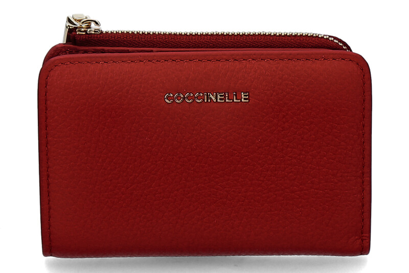 Coccinelle Portemonnaie GRAINED LEATHER METALLIC SOFT-ruby/rot