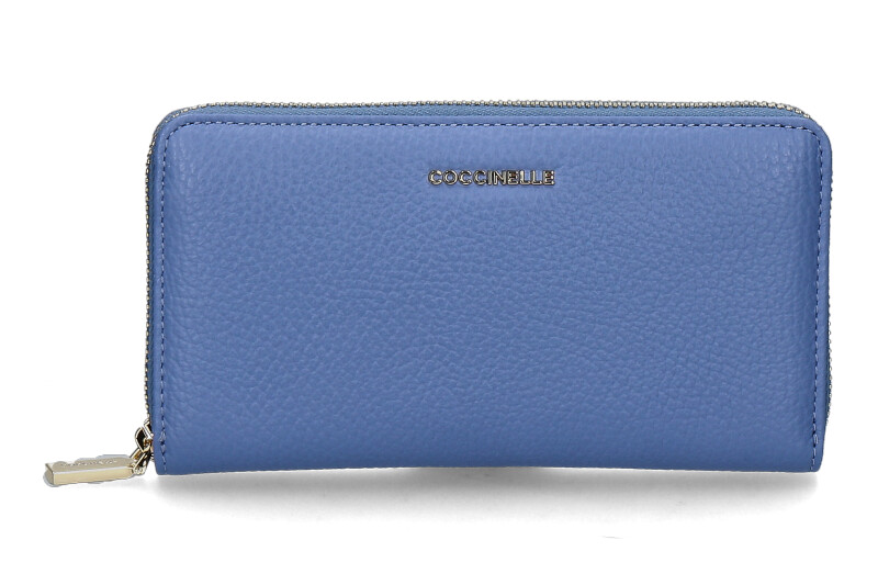 Coccinelle Portemonnaie GRAINED LEATHER METALLIC GOLD SOFT- azul/blau