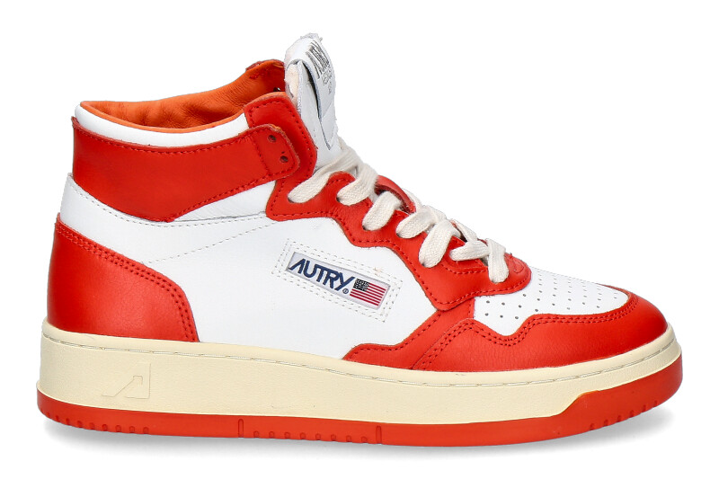 Autry Mid-Cut Sneaker WOMAN WHITE TANGERINE WB21