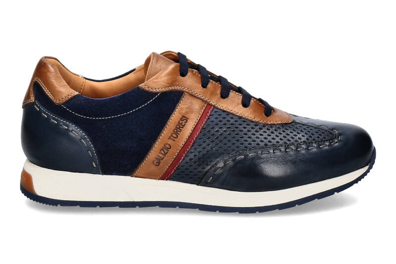 Galizio Torresi Sneaker FOULARD MARRONE BLU FIAMMA SETA JEANS