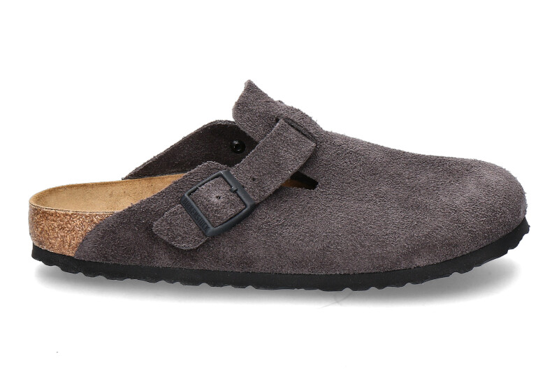 Birkenstock Clogs BOSTON SCHMAL VELOURS BS- velvet grey/ dunkelgrau