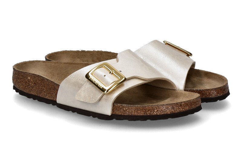 Birkenstock Pantolette CATALINA SCHMAL CUSHION BUCKLE- graceful pearl white