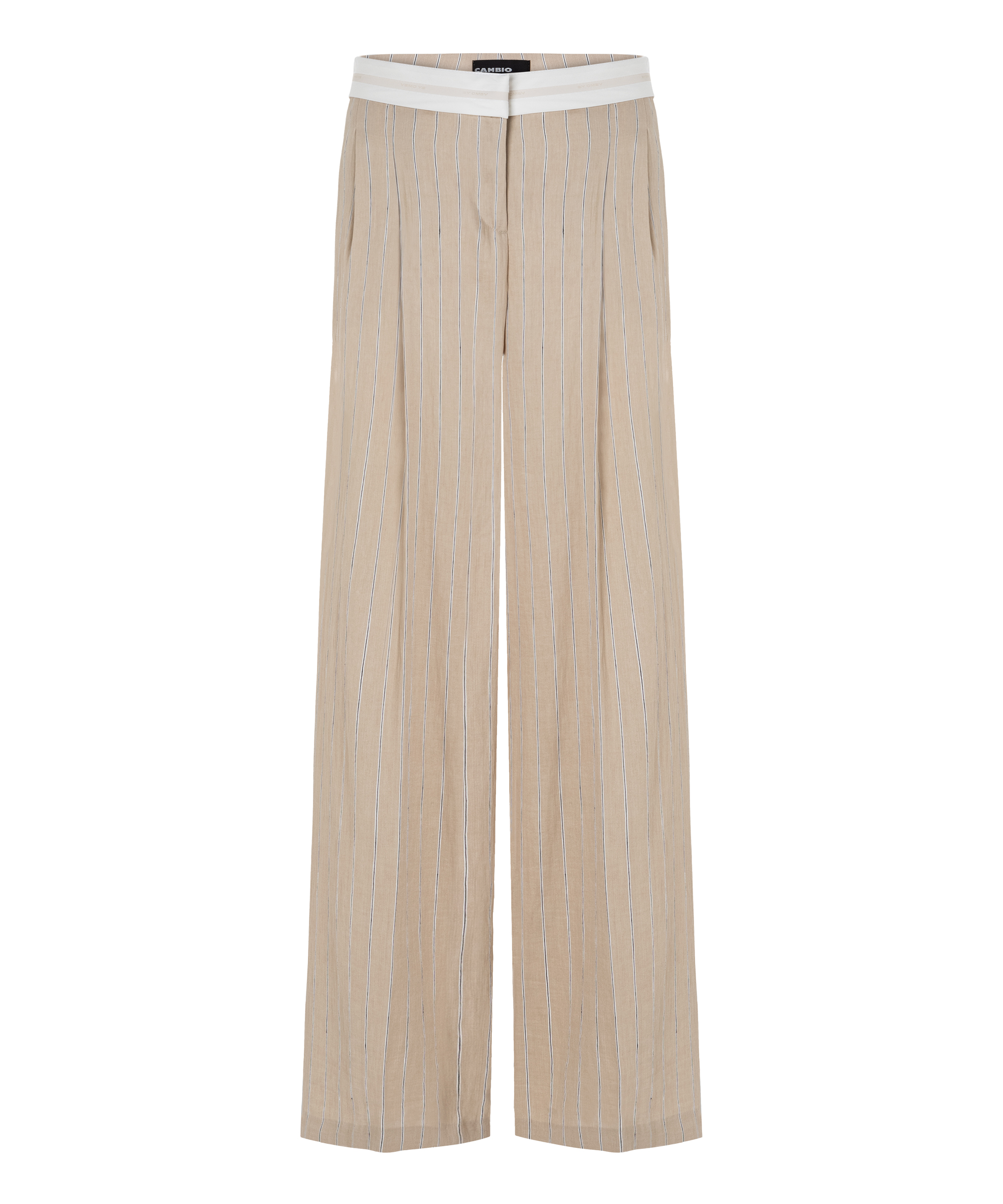 Cambio Stoffhose ANNY WAISTBAND- creme stripe