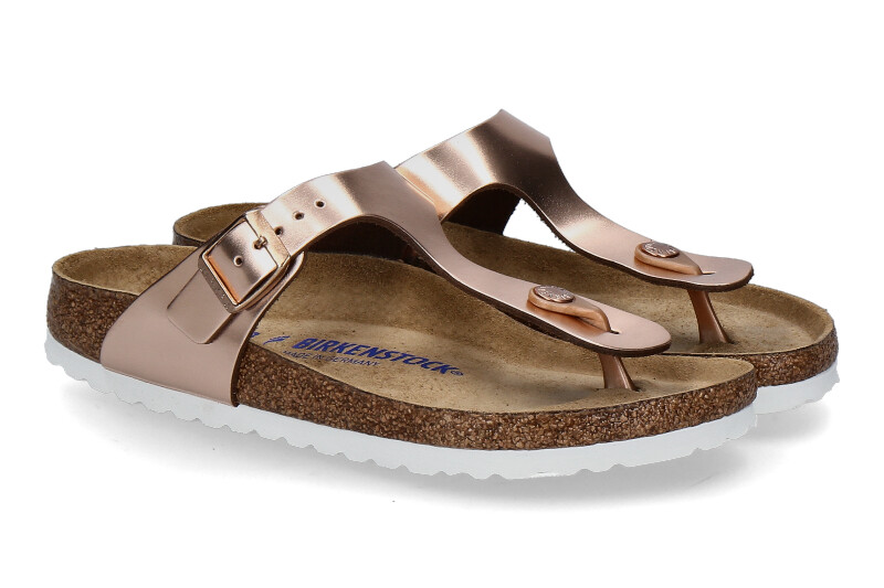 Birkenstock Pantolette GIZEH SCHMAL BS NATURLEDER- metallic copper/roségold