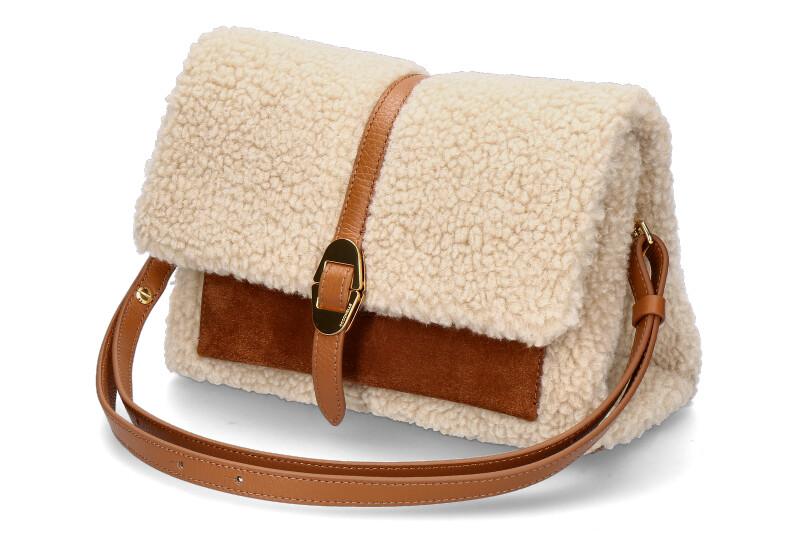 Coccinelle Umhängetasche DORIAN ECO SHEARLING SUEDE LEATHER- natural/cuir