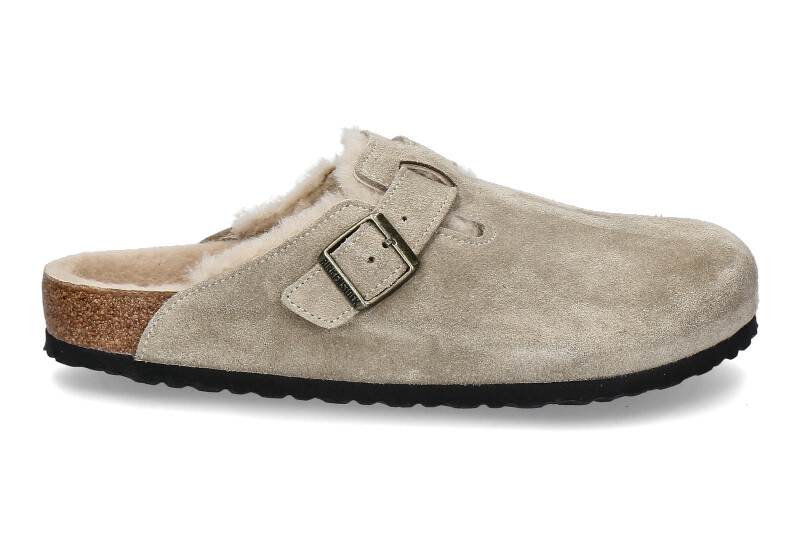 Birkenstock Herren- Clogs BOSTON VL NORMAL VELOURSLEDER- taupe