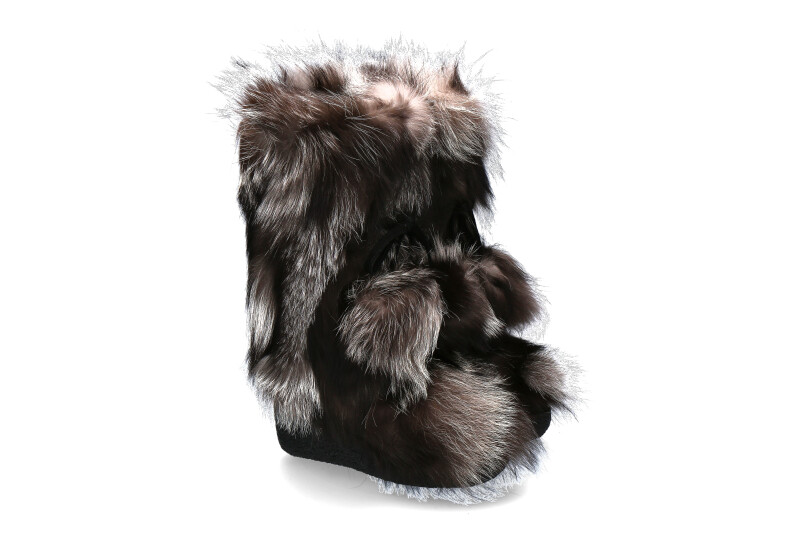 Diavolezza Fellstiefel SILVER FOX POM POM Fuchsfell