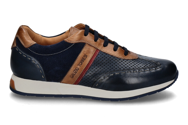 Galizio Torresi Sneaker FOULARD MARRONE BLU FIAMMA SETA JEANS