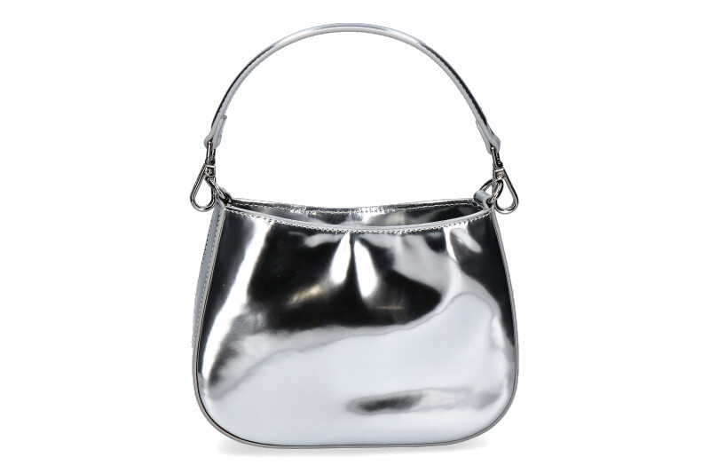 La Carrie Schultertasche SHINY SMALL LEATHER SILVER