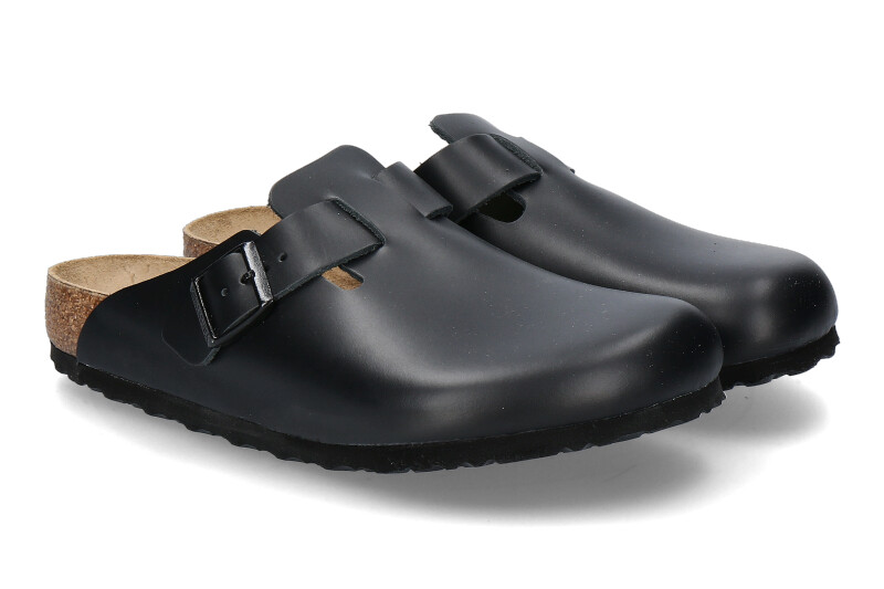 Birkenstock Clogs BOSTON BS NATURLEDER NORMALE WEITE- black/schwarz